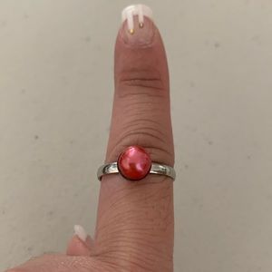 Silver ring setting adjustable (pearl not included)